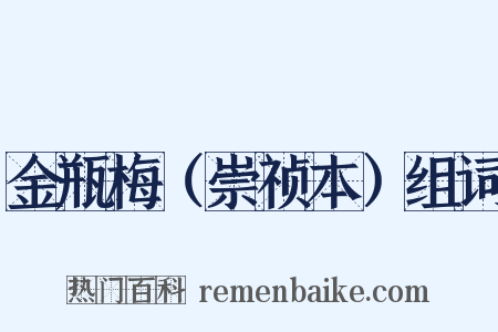 金瓶梅（崇祯本）组词是什么意思的图片